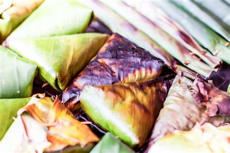 Sticky Rice wrapped in banana leaf grilled | Stock image | Colourbox