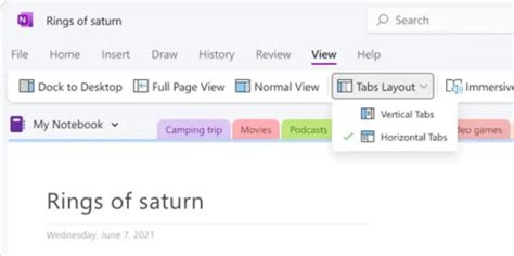 OneNote app for Windows 11 gets vertical tabs layout - Pureinfotech
