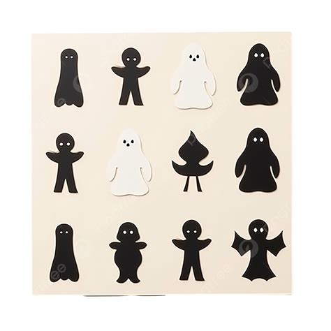 Halloween Black And White Shadow Matching Activity Autumn Line Puzzle With Ghost, Matching Game ...