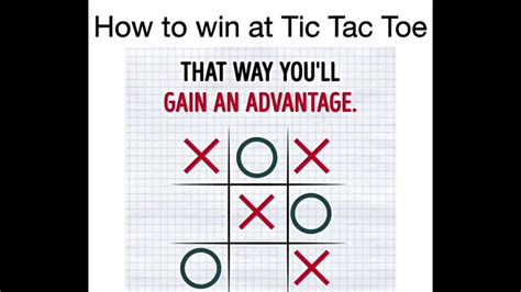 How To Win A Tic Tac Toe Game Every Time - Now, your next logical move would be to place the x ...