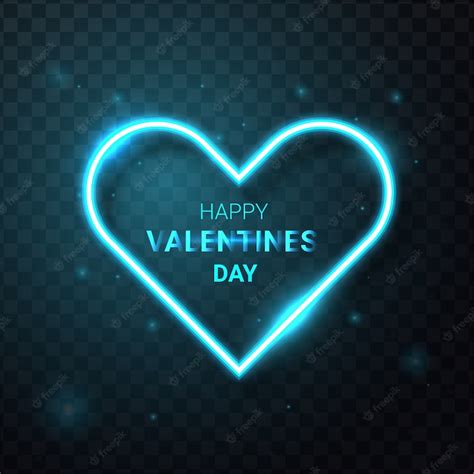 Premium Vector | Heart shape with neon sign blue light background