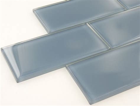 Downpour Blue 3'' x 6'' Glossy Glass Subway Tile - #blue #Downpour #Glass #Glossy #subw… | Glass ...