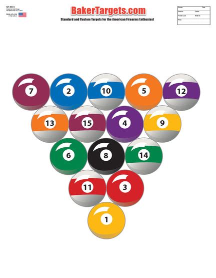 Billiard Ball Color Target - Baker Targets - Fun Game Target