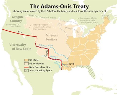 The Primary Result of the 1819 Adams-Onis Treaty - History in Charts