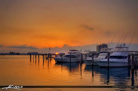 Sailfish Marina Yacht During Sunset from Palm Beach Shores | Royal Stock Photo