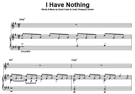 Whitney Houston-I Have Nothing Free Sheet Music PDF for Piano | The Piano Notes