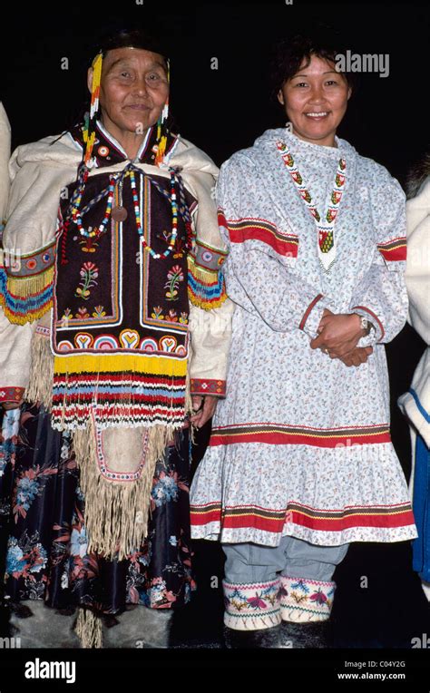 Eskimo Inuit Women wearing Traditional Costume, Arctic Canada Stock Photo - Alamy