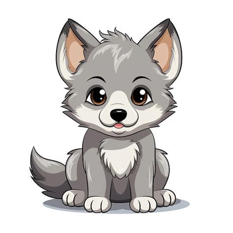 Premium Photo | Chibi Cute Wolf Clipart