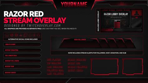 Razor Red - Red Overlay - Twitch Overlay