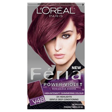 L'Oreal Paris Feria Multi-Faceted Shimmering Color V48 Violet | Edgy hair color, Edgy hair ...