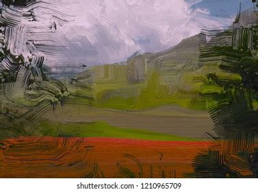 Original Painting Sunrise Fields Stock Photo 41142388 | Shutterstock