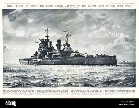 1941 Illustrated London News Royal Navy Battleship HMS Prince of Wales Stock Photo - Alamy