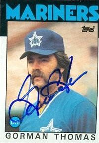 Gorman Thomas autographed Baseball Card (Seattle Mariners) 1986 Topps #750