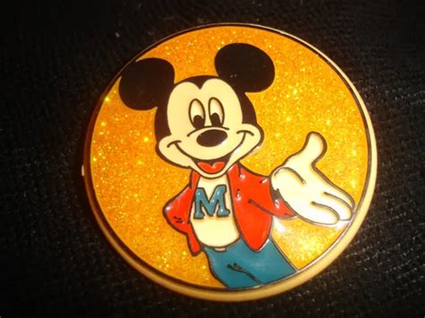 VINTAGE DISNEY MICKEY Mouse Pin with Golden Background Large Size Pinback Button $20.00 - PicClick