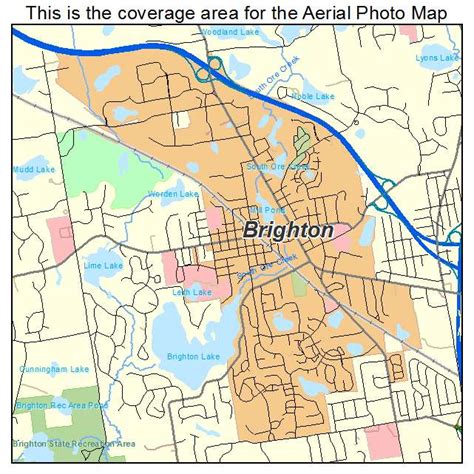 Aerial Photography Map of Brighton, MI Michigan