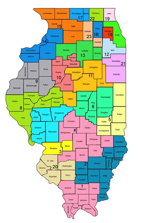 Illinois Judges 2015: Map of the 24 Illinois Judicial Circuits