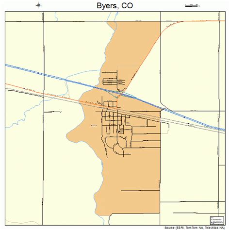 Byers Colorado Street Map 0810985