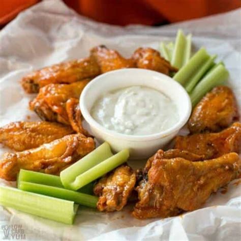 Air Fryer Wings with Buffalo Sauce (Keto) - Low Carb Yum