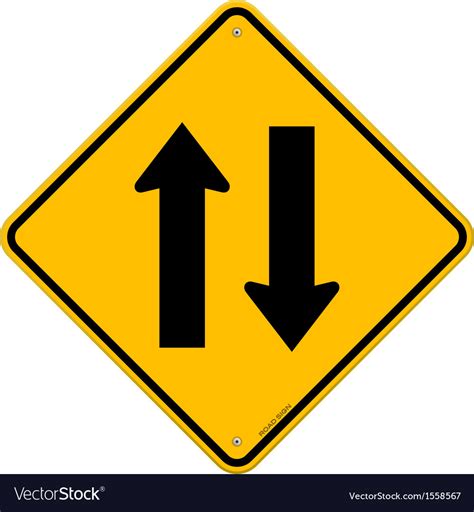 Yellow Sign Directional Arrows Royalty Free Vector Image