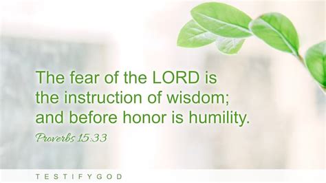 Reflection on Proverbs 15:33 – Fearing God