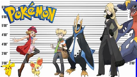 Pokémon Size Comparison | Pokémon Trainers and their Pokémon Heights ...