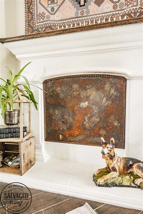 DIY fireplace cover and how to rust tutorial-22 - Salvaged Living