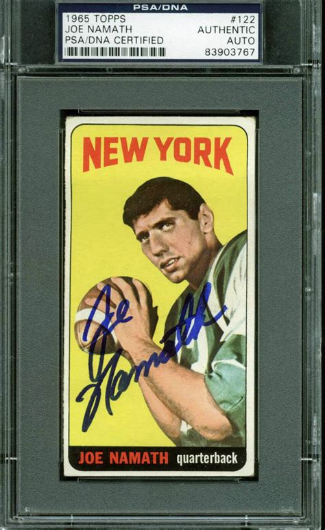 Lot Detail - Joe Namath Ultra Rare Signed 1965 Topps Rookie Card (PSA ...