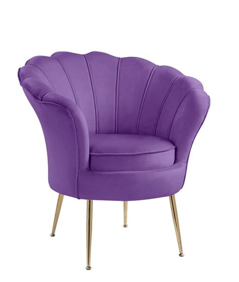 Lilola Home Angelina Purple Velvet Accent Chair with Metal Legs | Upholstered arm chair, Accent ...