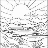 Free Sunset coloring pages – Coloring Corner sketch template