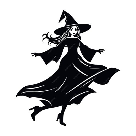 Premium Vector | Free vector witch vector silhouette