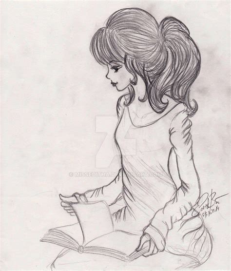 Reading (sketch) by MissEditha on DeviantArt