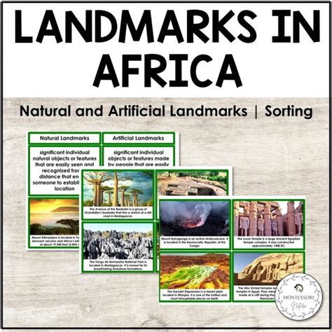 Natural Landmarks and Artificial Landmarks in Africa | Sorting