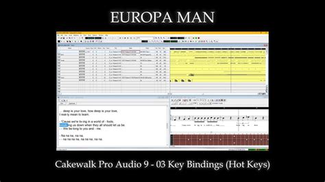 Cakewalk Pro Audio 9 - V03 * Hot Keys / Key Bindings * - YouTube