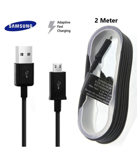 Samsung USB Data Cable Black - 2 Meter Fast Charging Support & Data ...