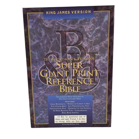 Holy Bible Broadman Holman Super Giant Print Reference Bible King James Version | eBay in 2022 ...