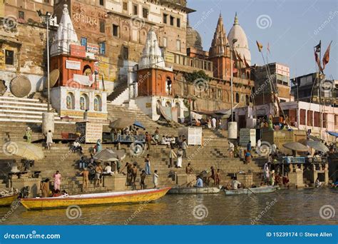 Hindu Ghats - Varanasi in India Editorial Stock Image - Image of holy ...