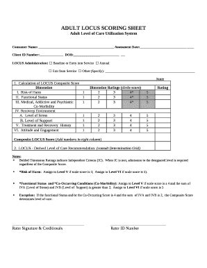 Locus Score Sheet - Fill and Sign Printable Template Online