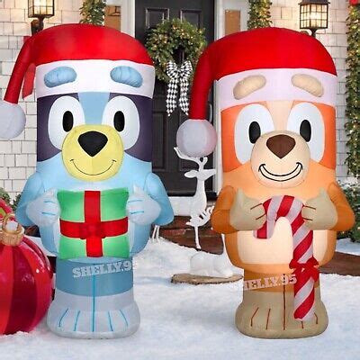 Bluey and Bingo Christmas Inflatables 5’ Airblown Blow-Up Outdoor Decorations | eBay