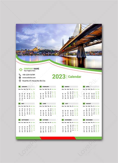 Template Templat Cetak Desain Kalender Dinding 2023 Untuk Diunduh ...