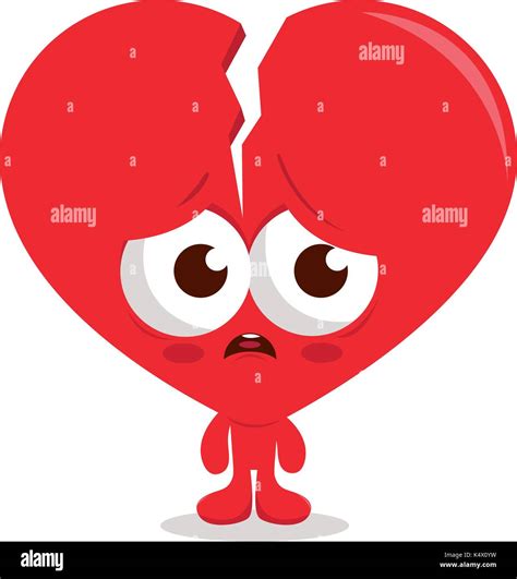 Broken heart cartoon character. Vector illustration Stock Vector Image & Art - Alamy