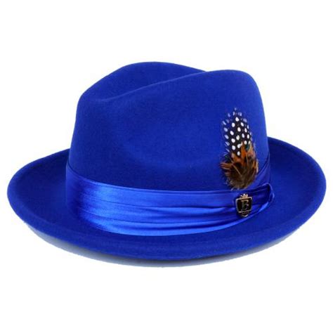 Bruno Capelo Royal Blue Australian Wool Fedora Dress Hat UN-108 - $49.90 :: Upscale Menswear ...