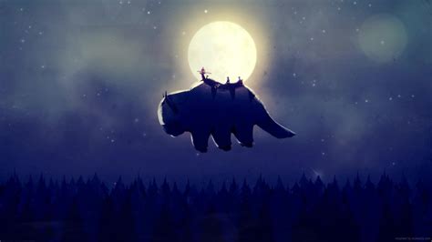 Flying On Appa Avatar: The Last Airbender Night Time Live Wallpaper - MoeWalls