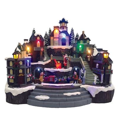 Animated Christmas Village - Village with Train & Santa - Bed Bath ...