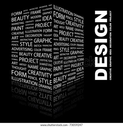 Design Word Collage On Black Background Stock Vector (Royalty Free ...