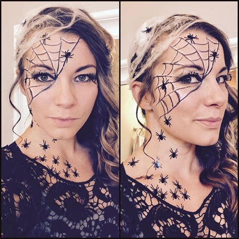 Spider web makeup. Halloween makeup. Easy last minute DIY costume. | Halloween makeup easy ...