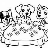 Desenho De Ilustração Em Preto E Branco Cães Jogando Pôquer Para  sketch template