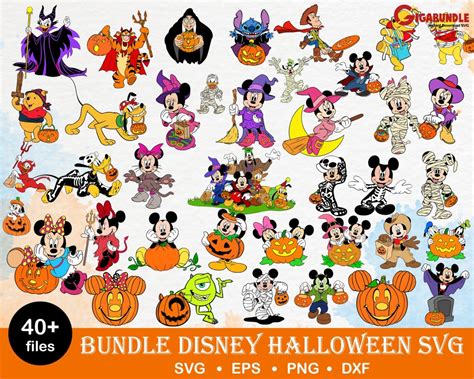 40+Disney Halloween bundle svg, png, dxf, eps – Gigabundlesvg