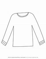 Long Sleeve Shirt Template Sketch Coloring Page sketch template