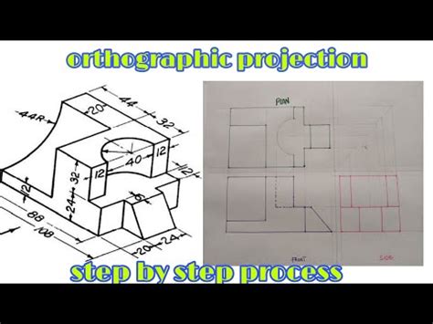 orthographic projection in - engineering and technical drawing (third angle projection ) - YouTube