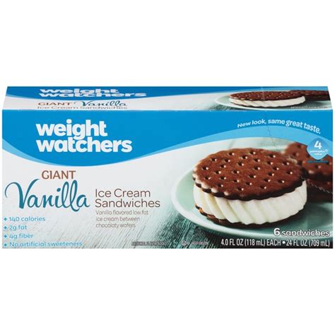 Weight Watchers Giant Vanilla Ice Cream Sandwiches (4 fl oz) from ...